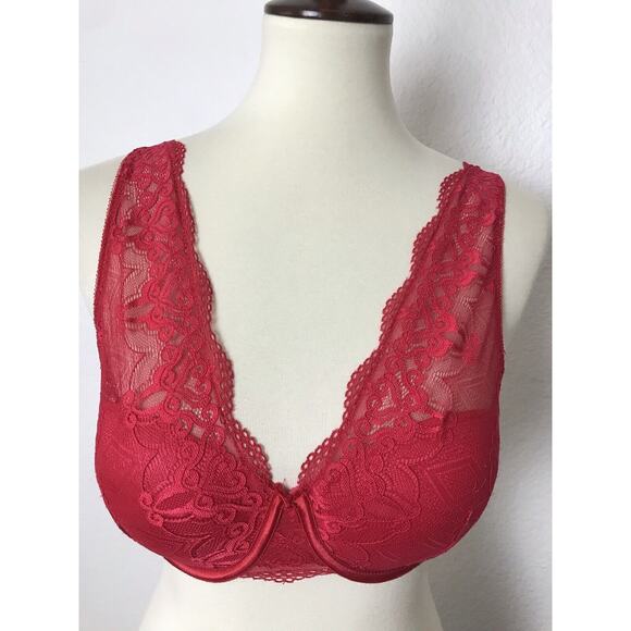Frederick's of Hollywood Lingerie Bra Push Up Padded Lace - Picture 1 of 7